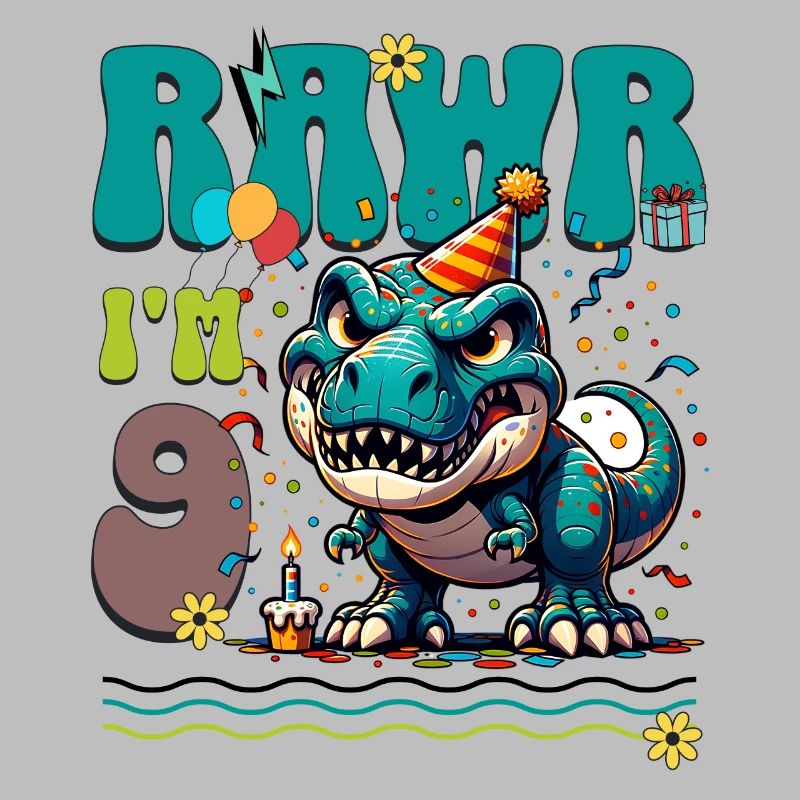 9. Geburtstag Rawr T Rex Dinosaurier