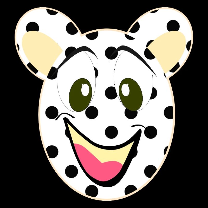 Bear Laughing Face with Dots