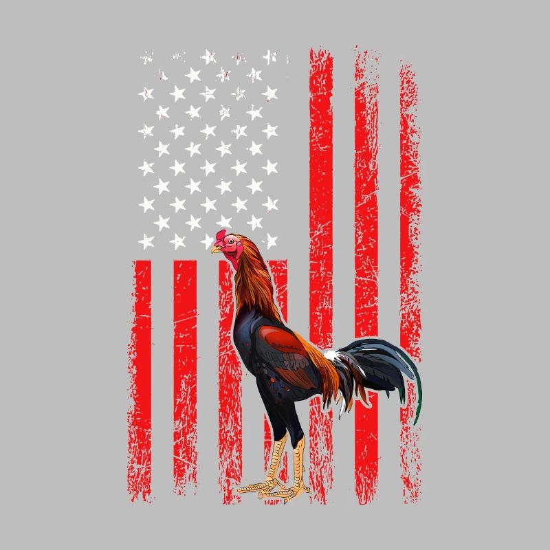 Coq de combat de coq de drapeau américain
