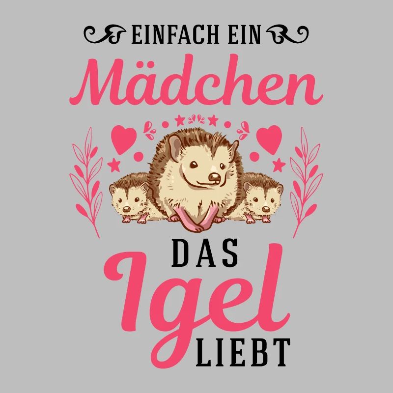 Einfach ein Mädchen das Igel liebt Stacheligel