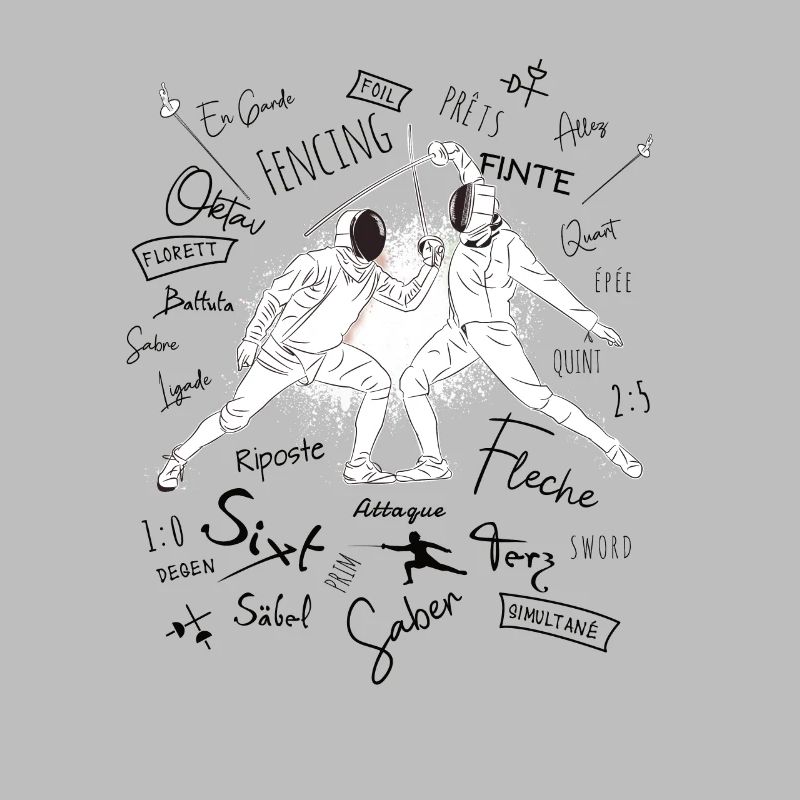 Fechten Begriffe Training Geschenk