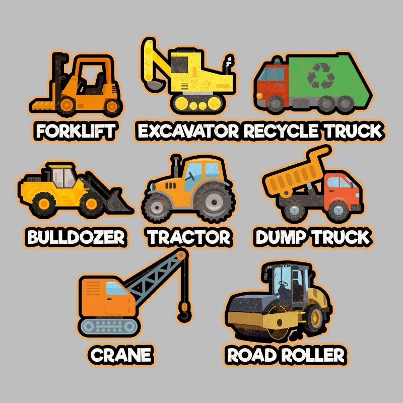 Excavator Construction Site Construction Worker Construction Truck I Gift