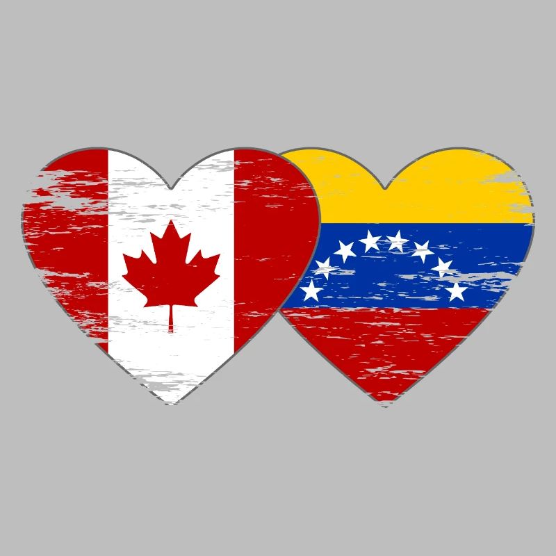 Drapeau Canada Venezuela coeur utilisé