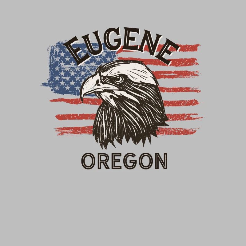 Drapeau des États-Unis Eagle Oregon Vintage Eugene