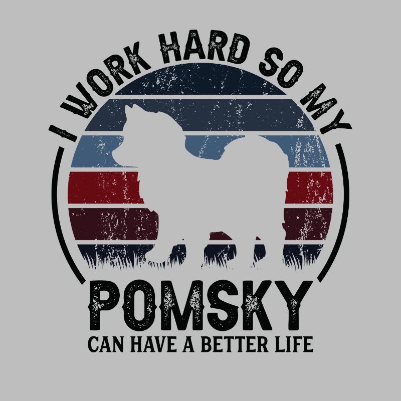 Work Hard - Retro Pomsky