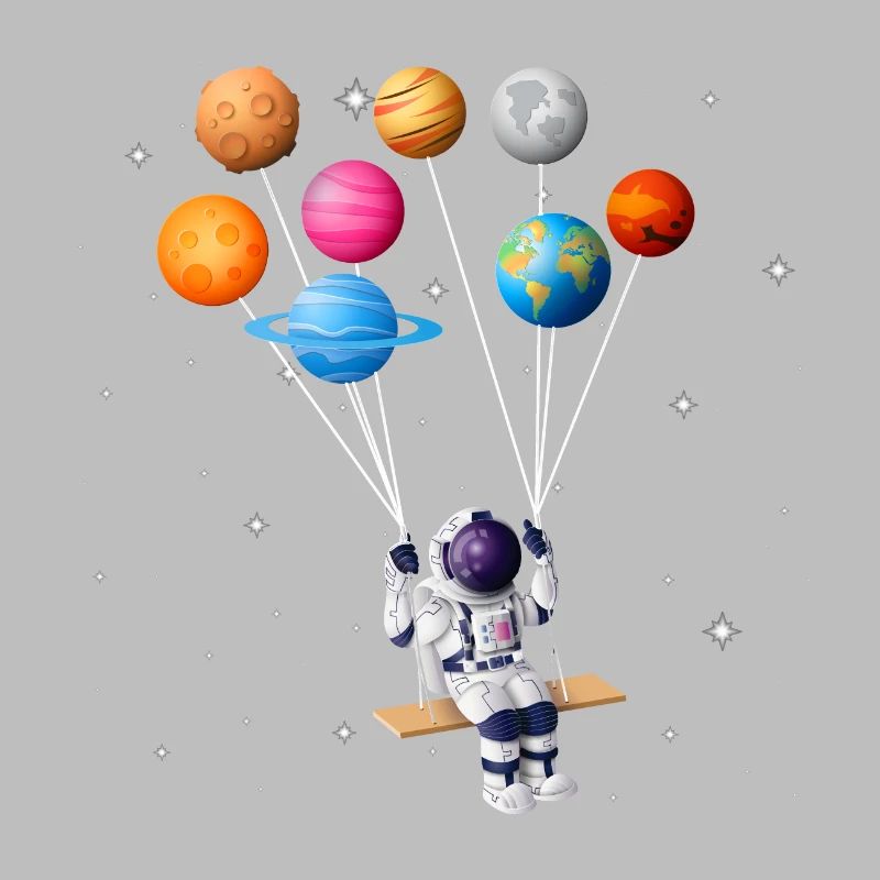 Astronaut planet swing solar system sun earth