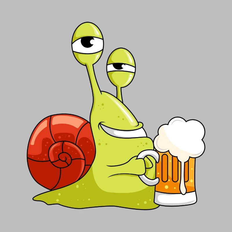 Witzige Schnecke mit Bier Biergarten Geschenk