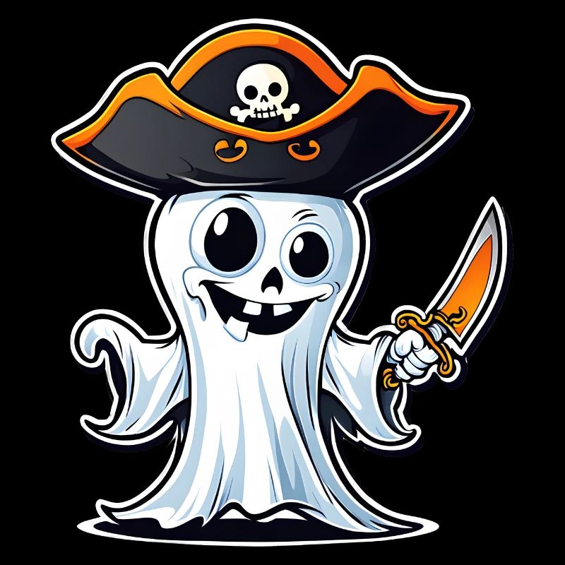 Funny Halloween Pirate Ghost T-Shirt Pullover Sweatshirt