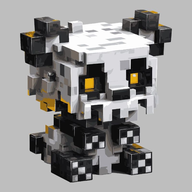 Panda pixel mignon dans un style de jeu rétro