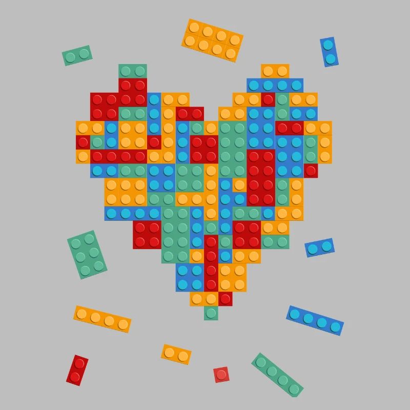 La Saint-Valentin coeur blocs de construction constructeur architecte