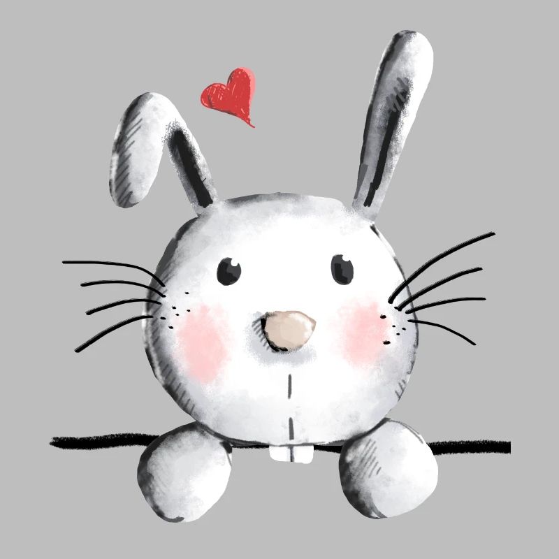 Rabbit with heart - rabbit - bunny - mucki - rabbit
