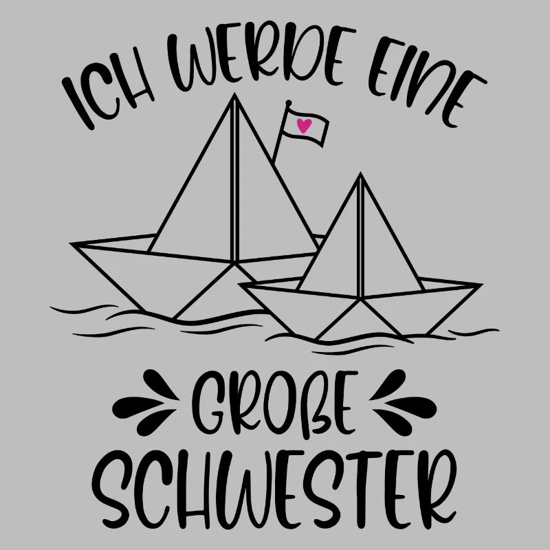 Papierschiff Schiff Ich werde eine große Schwester