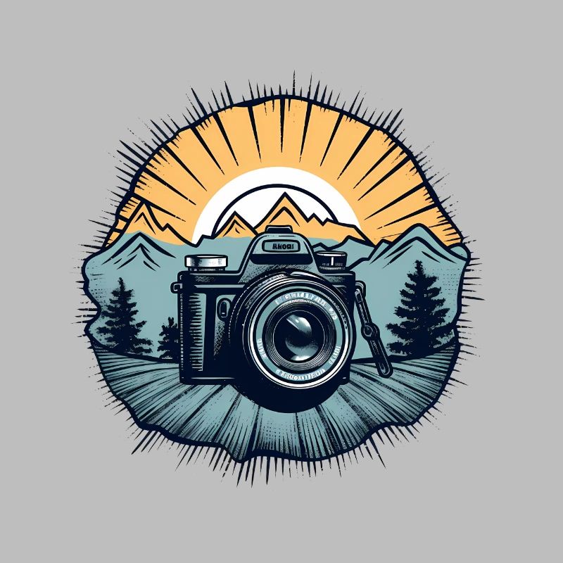 Cool retro camera logo