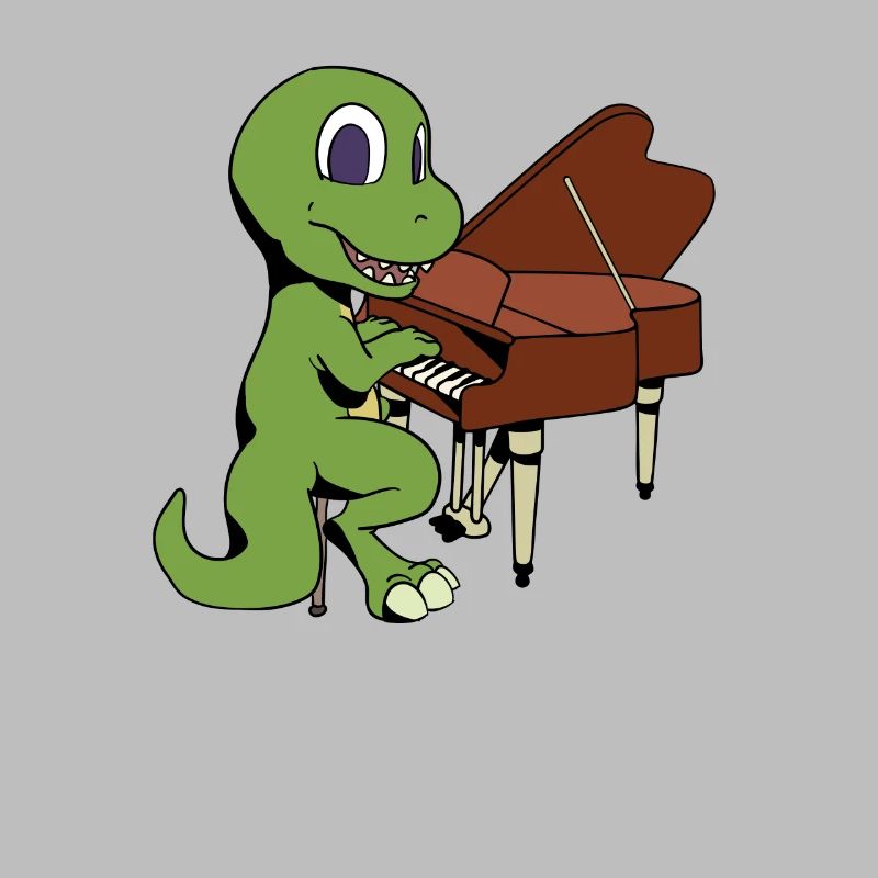 Comic TREX joue du piano