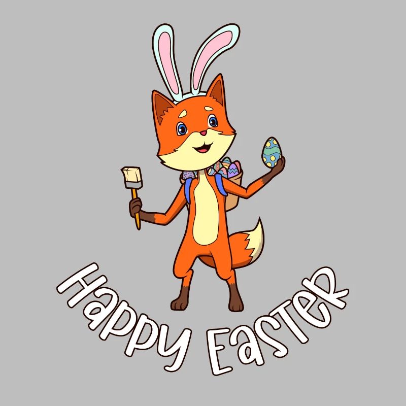 Fox with rabbit ears - Happy Easter