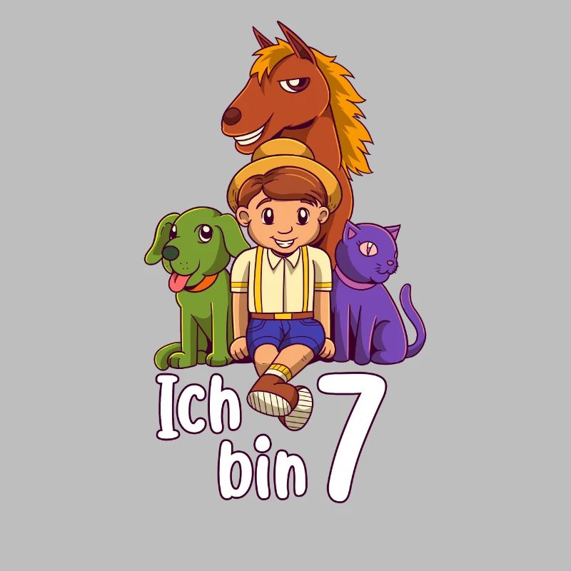Geburtstagsshirt Bauernhof - 7 Geburtstag Junge