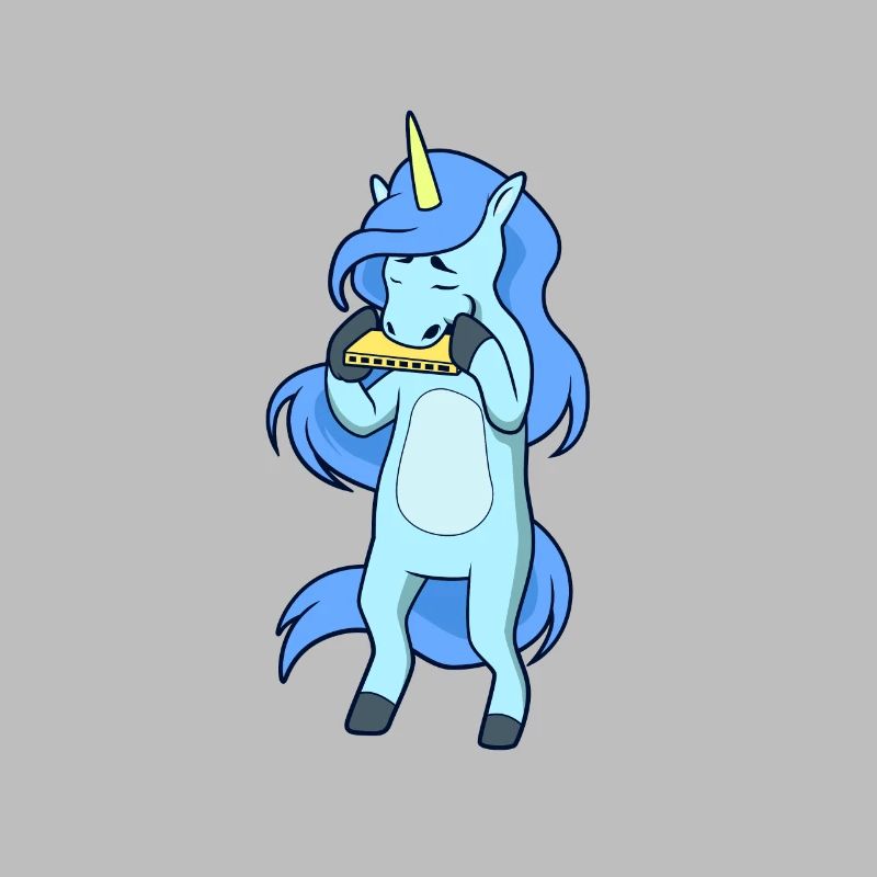 Unicorn plays harmonica