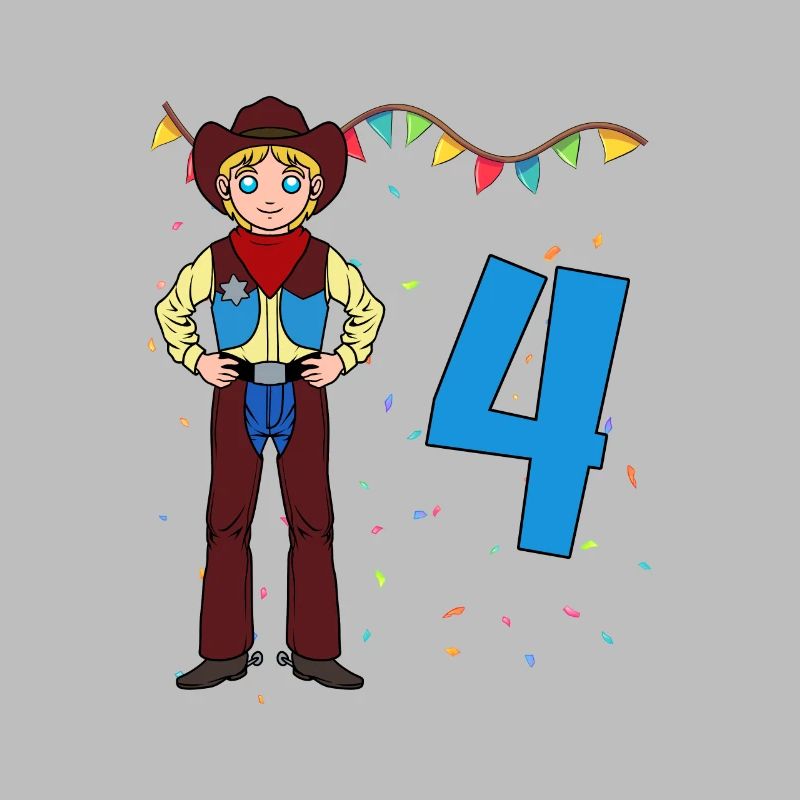 Avec Cowboy - Anniversaire des garçons 4 ans