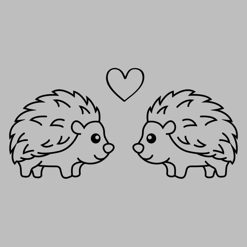 Igel Comic Paar Liebe