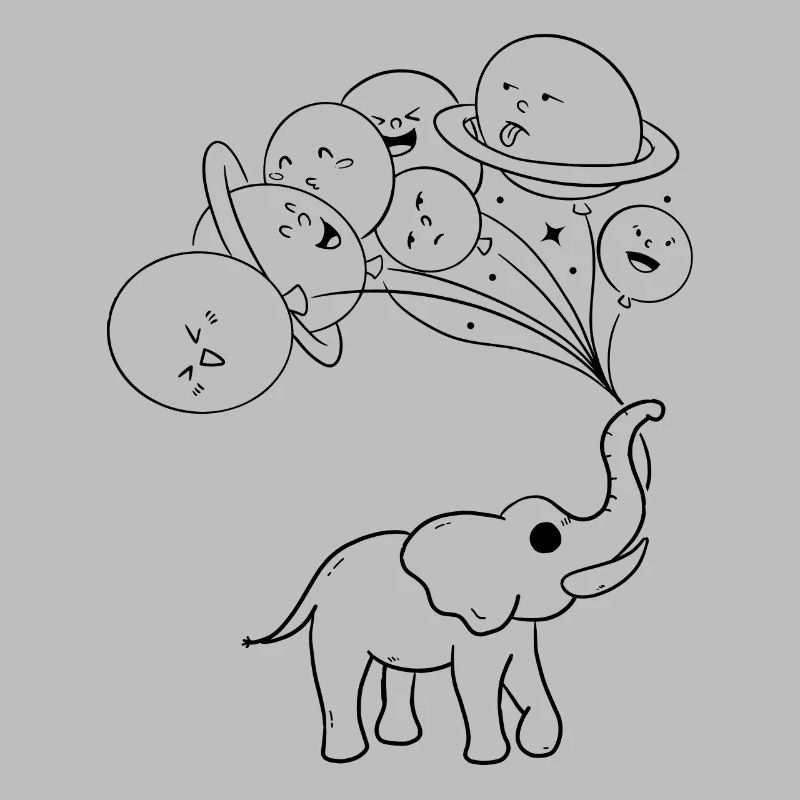 Solar System Planets - Aerospace Funny Elephant