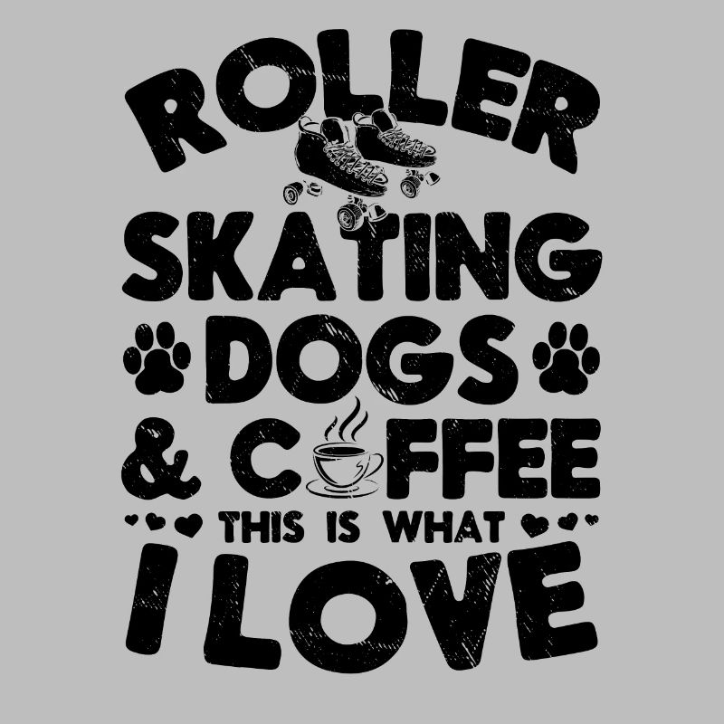 Patins à roulettes Chiens Café C’est ce que j’aime