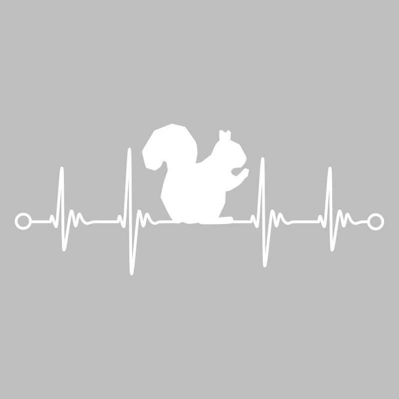 Squirrel Pulse EKG Heartbeat cadeau nature