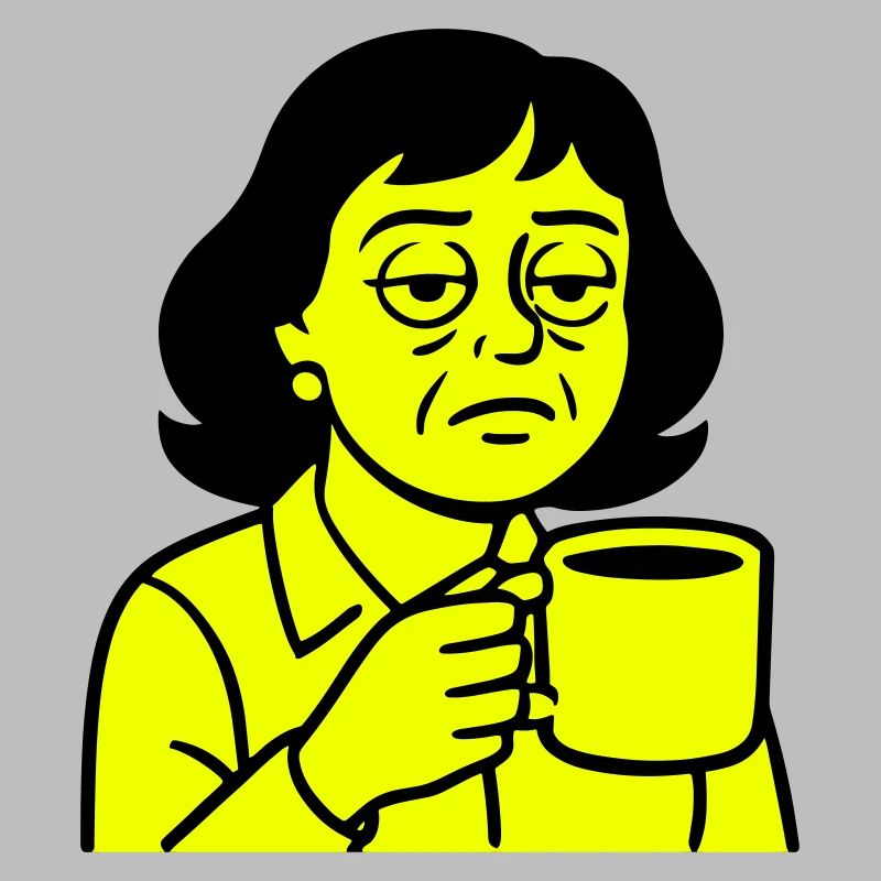 Grumpy coffee lady