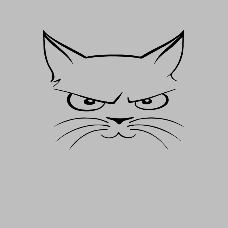 A grim at the same time mischievous smiling cat