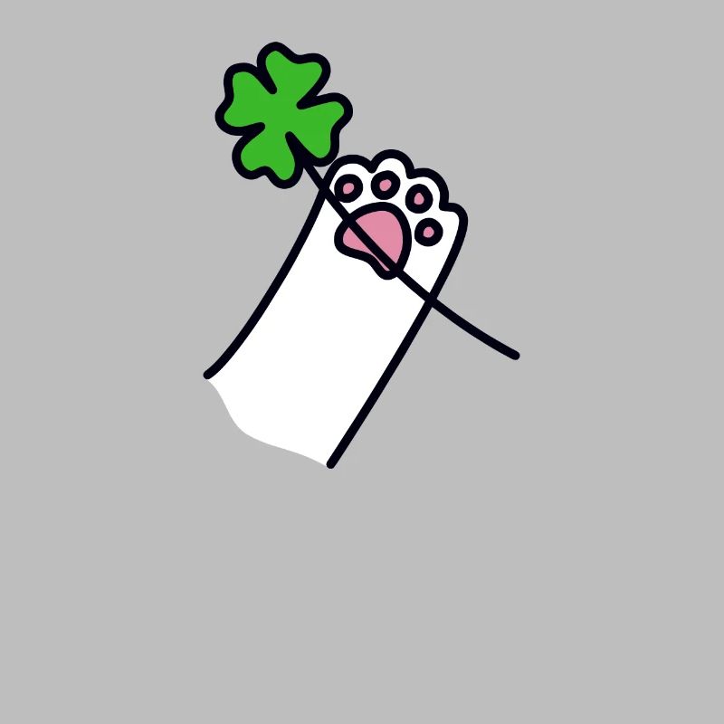four-leaf clover petal cat paws gift
