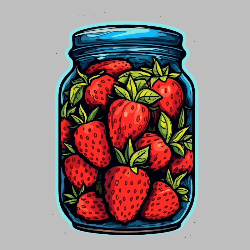 Glasgefäß mit Erdbeeren
