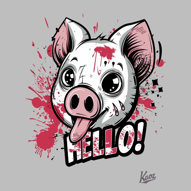 Cochon graffiti mignon, drôle, cool