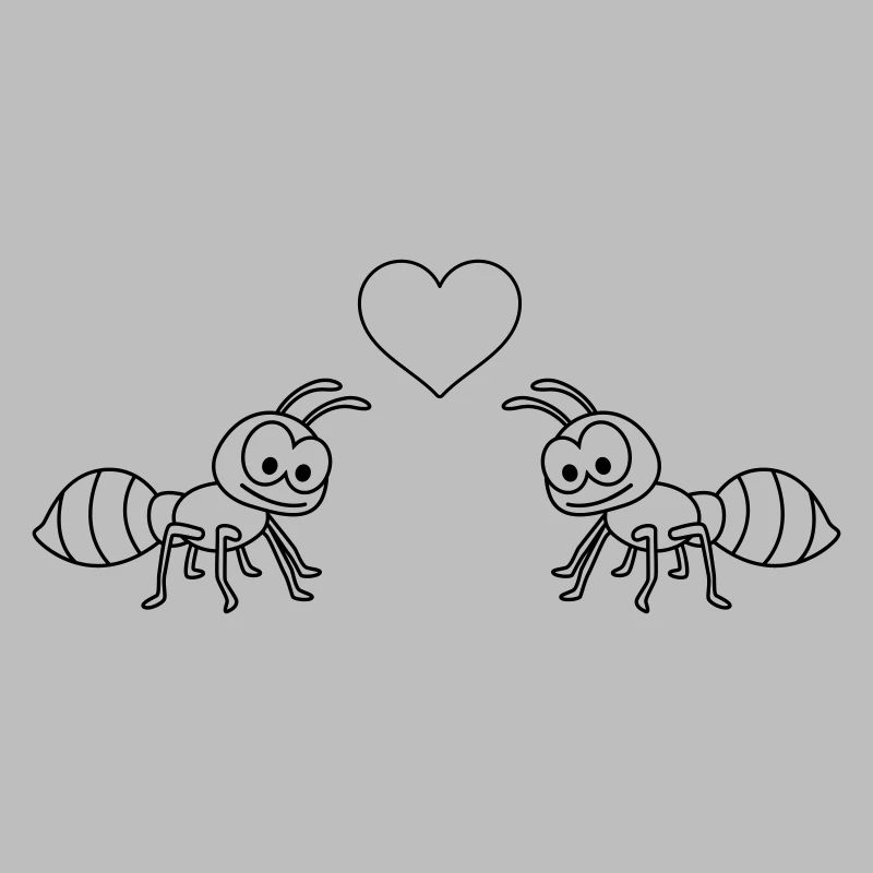 Ameise Comic Paar liebe