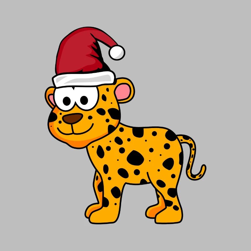 Leopard Comic Weihnachten