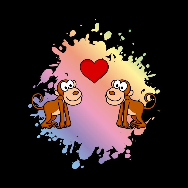 Singe Comic Couple Amour