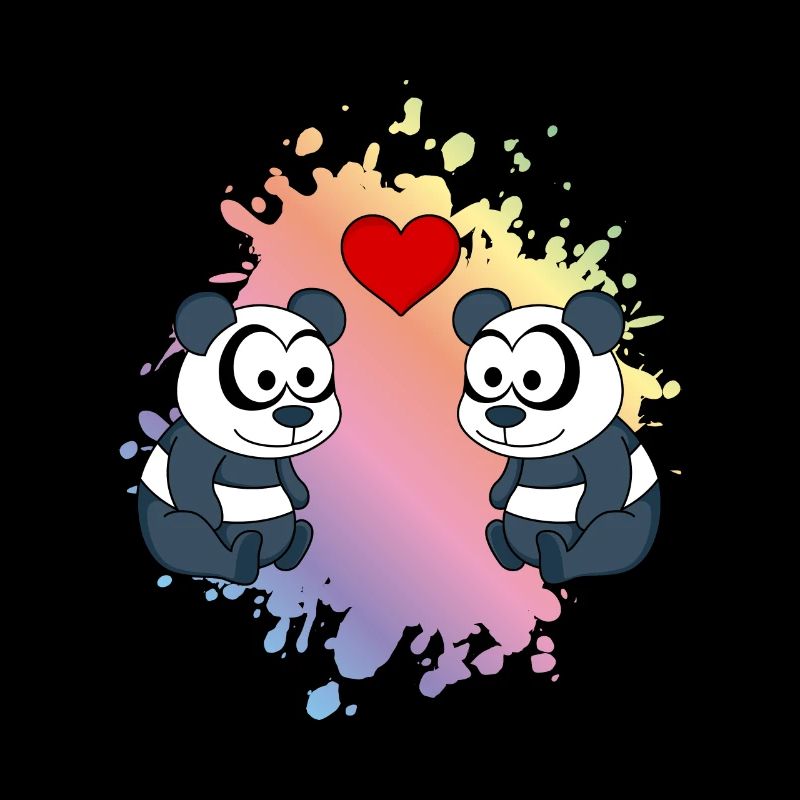Panda Comic Paar Liebe