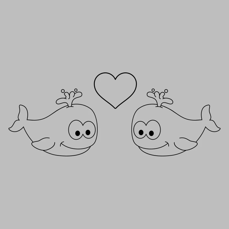 Baleines Comic Couple amour