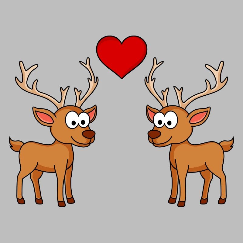 Hirsch Comic Paar Liebe