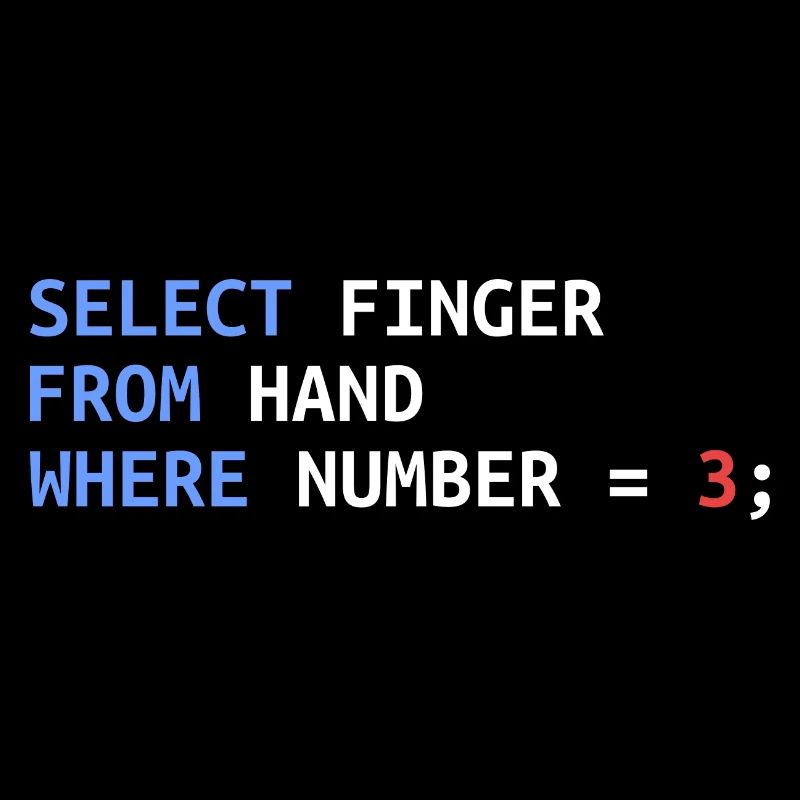 Middle Finger Select SQL Developer Funny Gift