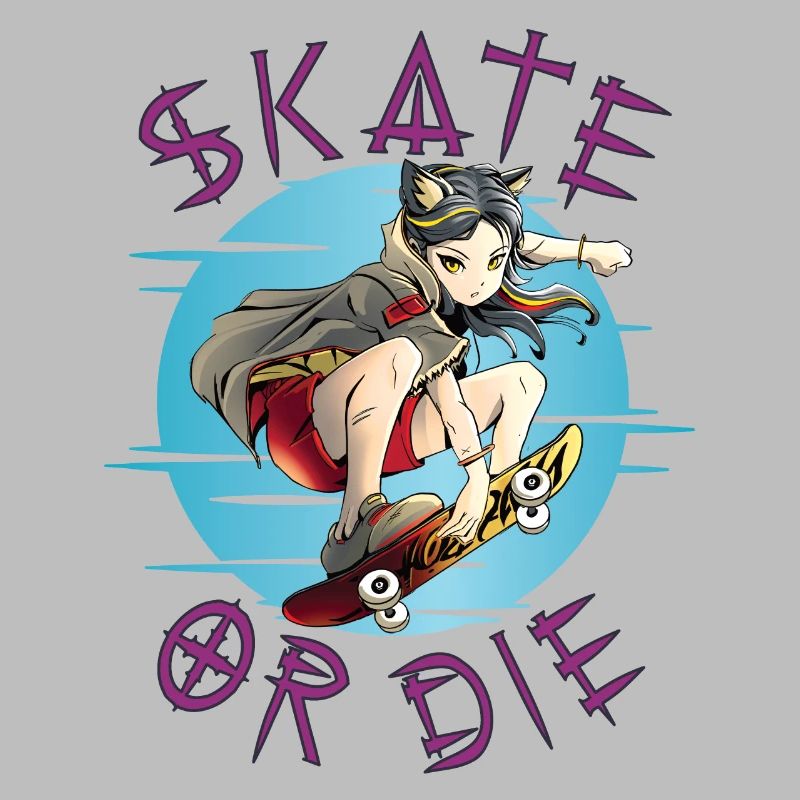 Skate oder stirb Skateboarder Anime Mädchen