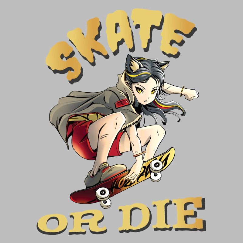Skate oder stirb Skateboarder Anime Mädchen