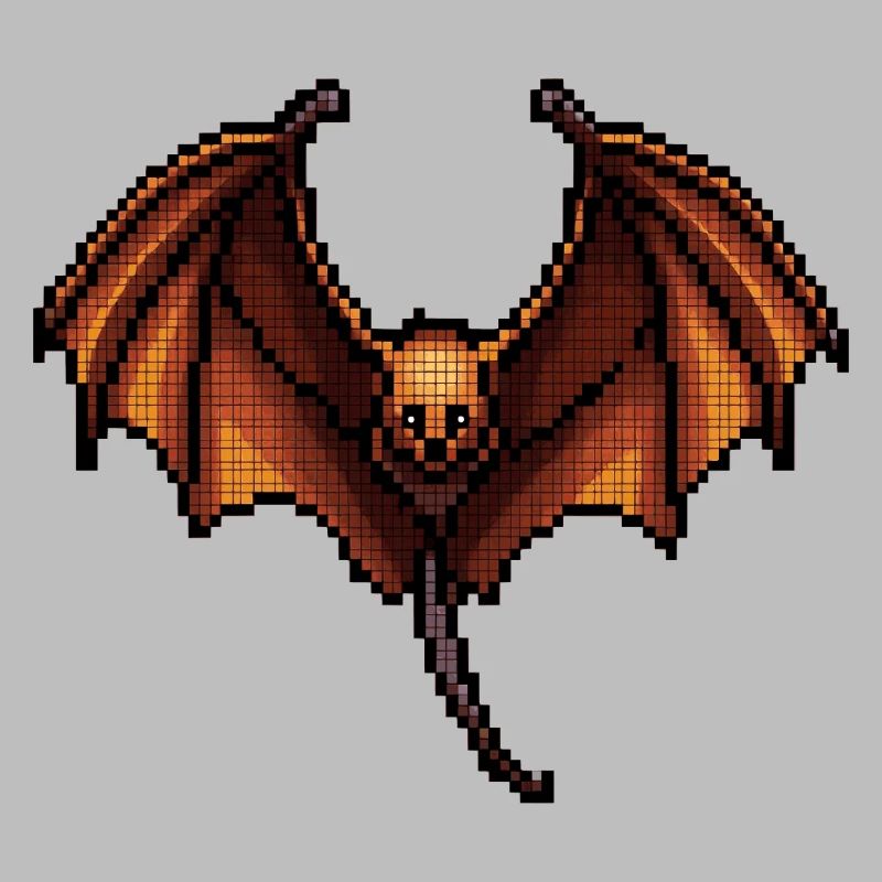 Flying fox dans des graphismes de pixels minimalistes