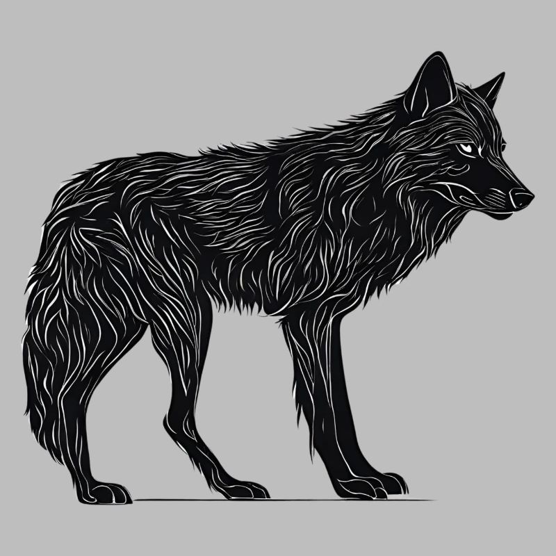 Wilder Wolf - Schwarzer Wolf T-Shirt oder Pullover