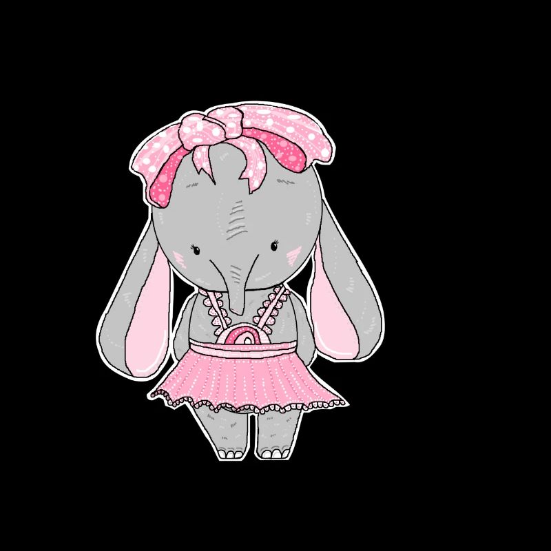 Éléphant, doux, dessin animé