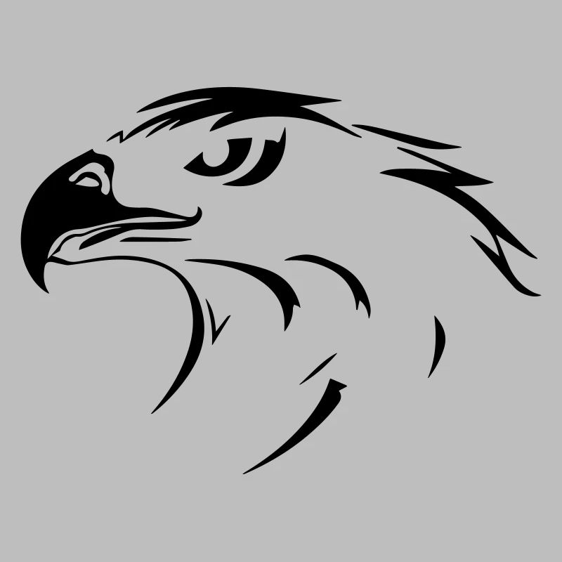 Eagle head in profile on one side
