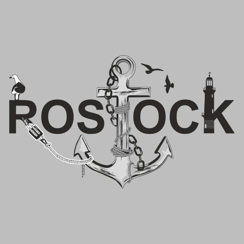 Rostock mit Schriftzug und Anker