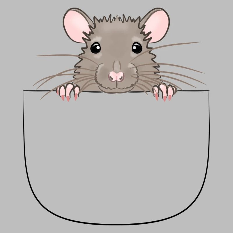 Mouse from pocket looks curious