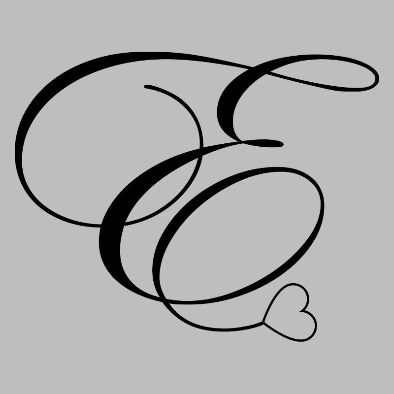 Buchstabe e Kalligraphie Herz
