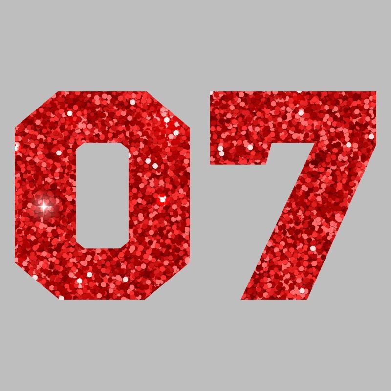 Nummer 7 Roter Glitzer - 7. Geburtstag