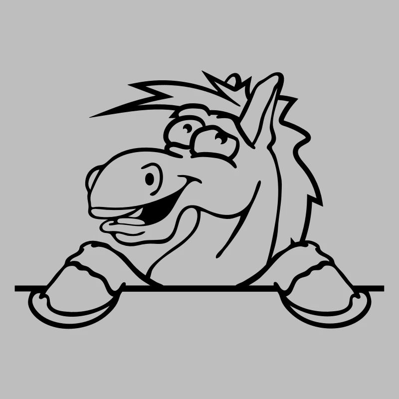 funny comic cartoon horse wall shield text empty u