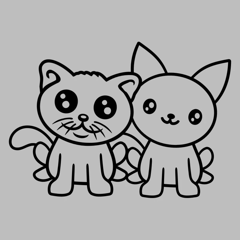 2 chats amis équipe équipage deux chatons de compagnie
